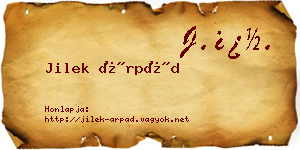 Jilek Árpád névjegykártya